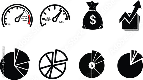 Financial and business icons set