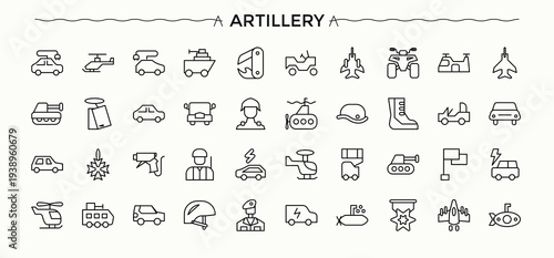 War linear icon set. Warrior outline icons in linear style. Thin linear style icons. Ancient icon set in linear style. Pictogram and infographic.