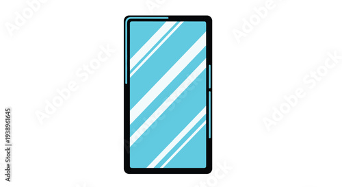 Modern smartphone or tablet device with a large blue screen and sleek black frame representing digital communication and mobile tech.