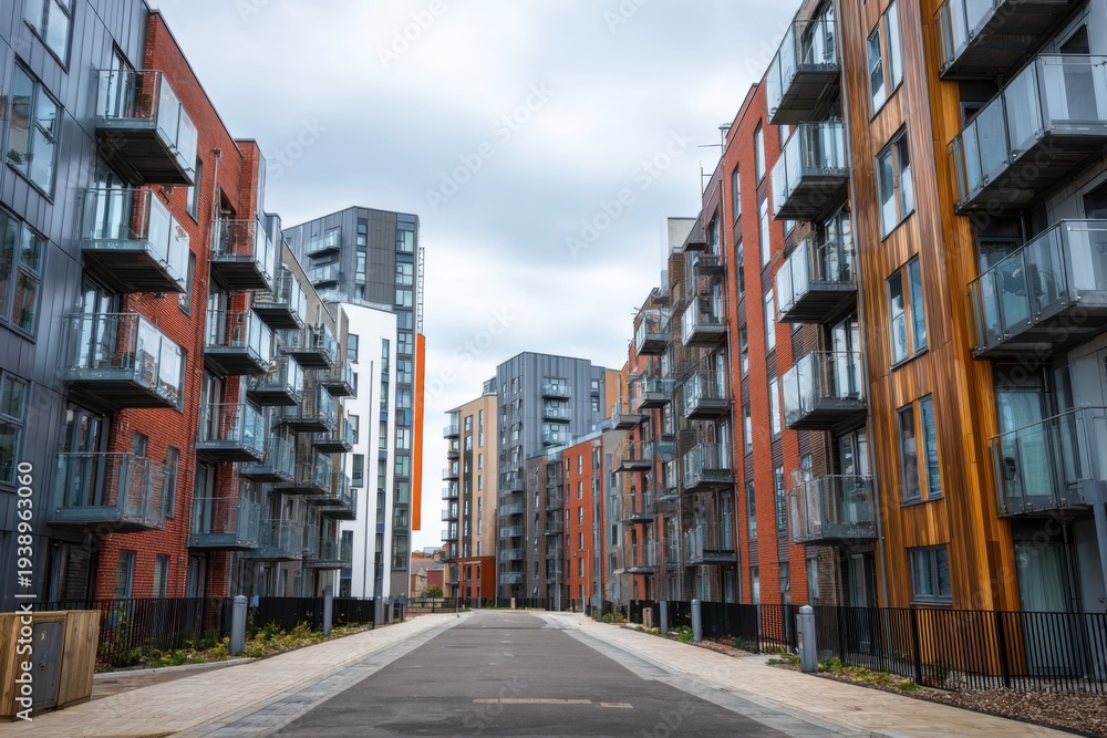 Fototapeta premium Modern Apartment Buildings in Urban Housing Development