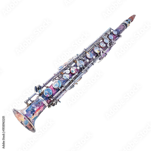 cute clarinet hand drawn vector illustration