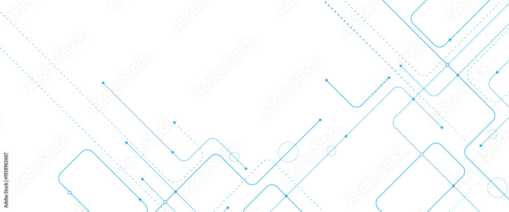 Fototapeta premium Vector digital futuristic technology background technology crossed lines and dots background..