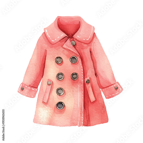 cute coat hand drawn vector illustration