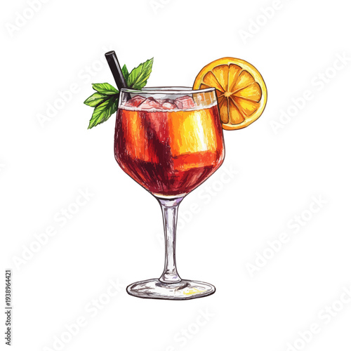 sangria hand drawn vector illustration