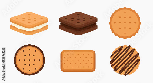 Assorted sweet biscuits and sandwich cookies on a table indoors