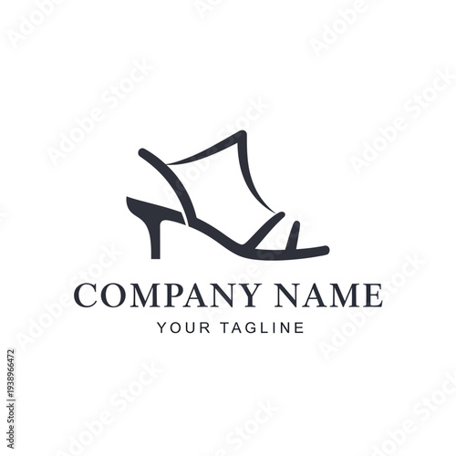 High Heel Shoe Fashion Design Illustration.