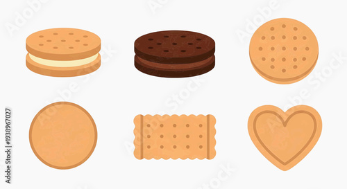 Assorted cookies arranged on a clean surface for display purposes