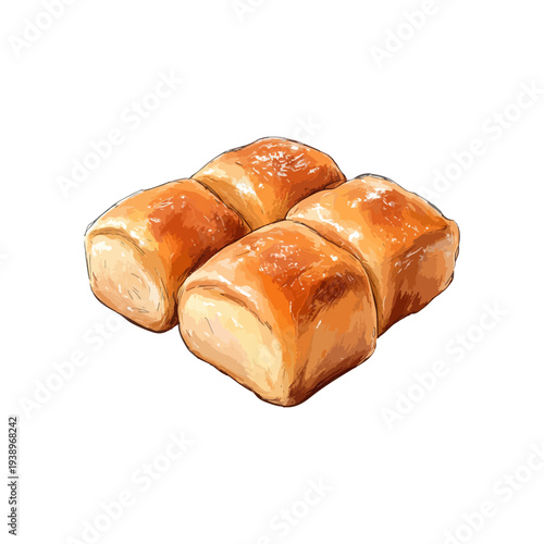 sweet rolls hand drawn vector illustration