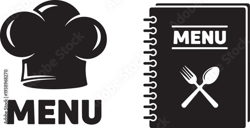 Cafe menu icon on white background.