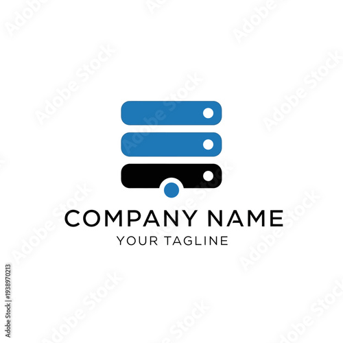 Server Database Storage System Icon Logo Design.