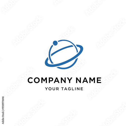 Blue Planet Logo Design Template.