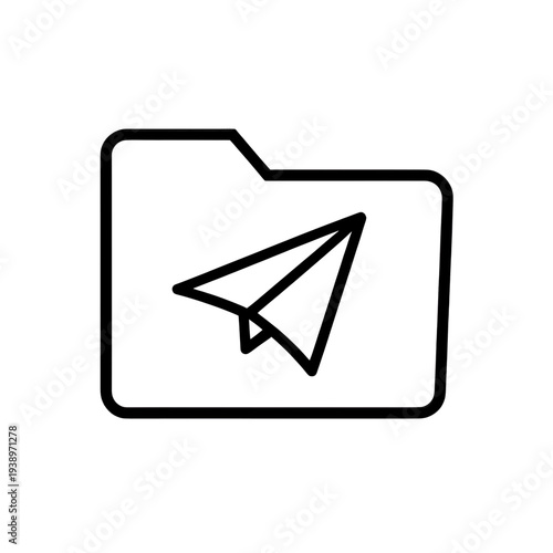 Outline Telegram Messenger App Icon for Mobile Interface