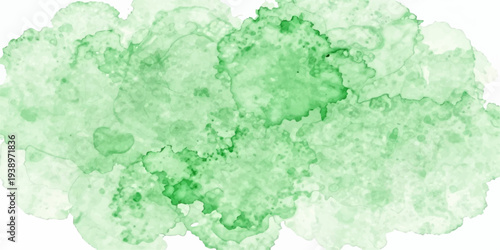 Abstract vivid watercolor splash of varying shades of green, with texture in artistic style. the play of light and shadow, and the soft blending of the colors.