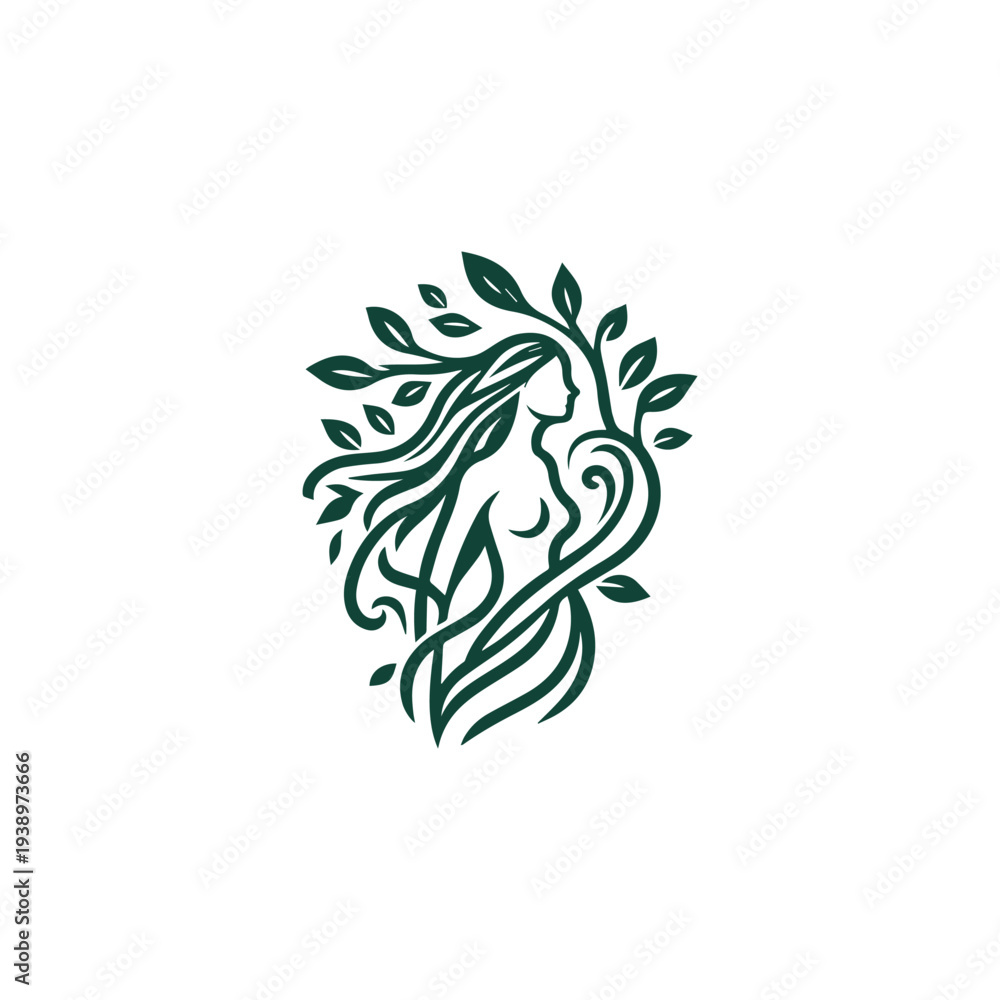 Obraz premium Forest Druid Goddess Logo