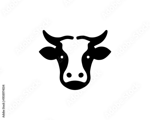 Cow Head Logo Graphic Dairy Farm Animal
