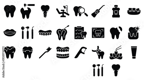 Collection of black idea light bulb and brain icons vector illustration