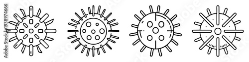 Virus Icons Set Illustration