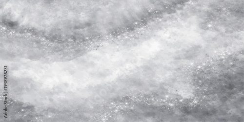 Abstract slow motion water flowing into a dark stormy sea under a blue cloudy sky with textures of smoke and light