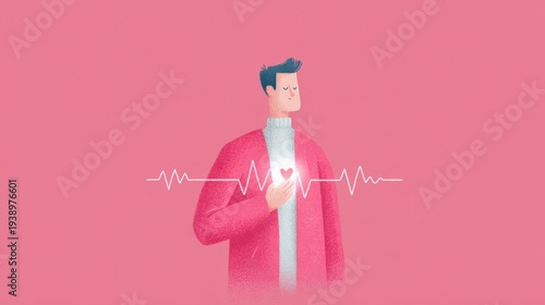 Rapid heartbeat concept representing stress and intense emotional reaction.