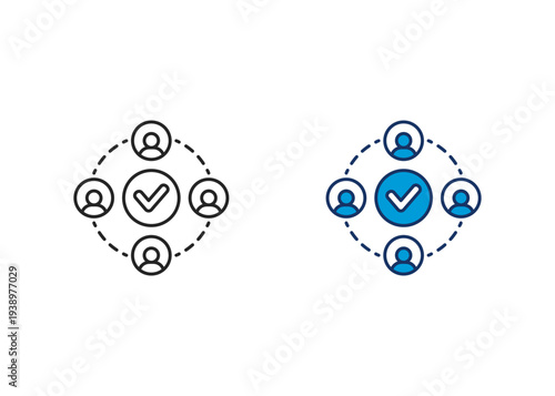 Team Approvals Icon Set Multiple Style Collection