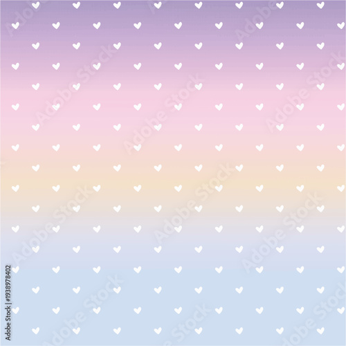 Pastel Gradient Background with White Heart Pattern