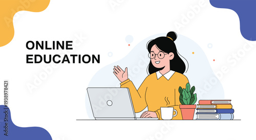 Young woman studying from home with a laptop and books symbolizing online education and modern remote learning opportunities.