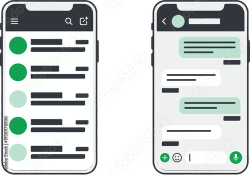 Social Media And Messaging Mobile App Interface UI Kit Collection
