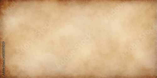 A worn vintage parchment background with a stained brown grunge texture and aged antique paper details creates a blank retro sheet design