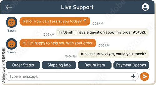 Social Media App Interface Set For Profile And Live Support