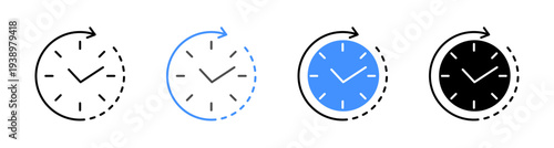 Time Progress and Efficient Time Icon Vector Illustration Editable