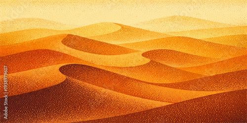 Vibrant abstract background featuring flowing orange and yellow waves with a golden gradient light effect and artistic curved lines for a modern summer wallpaper design