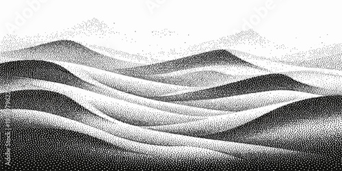 Abstract black and white background featuring a closeup macro texture of soft winter fabric with a detailed snowy cloth pattern