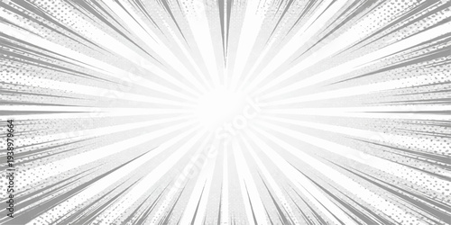 An abstract black and white background featuring a futuristic motion blur design with rays of light and a fractal star burst pattern to create a textured energy vortex wallpaper
