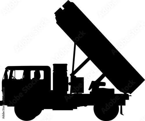 Dump Truck Tipping Silhouette Vector