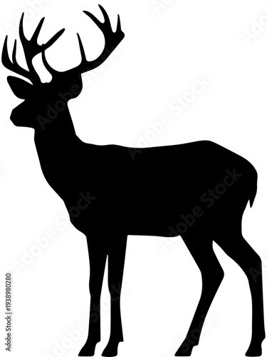 Deer Stag Silhouette Vector – Wildlife Animal