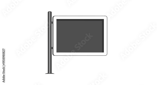 Modern digital signage display on sleek stand for advertising and information