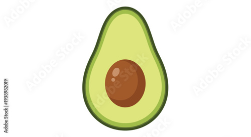 Fresh halved avocado with pit on white background