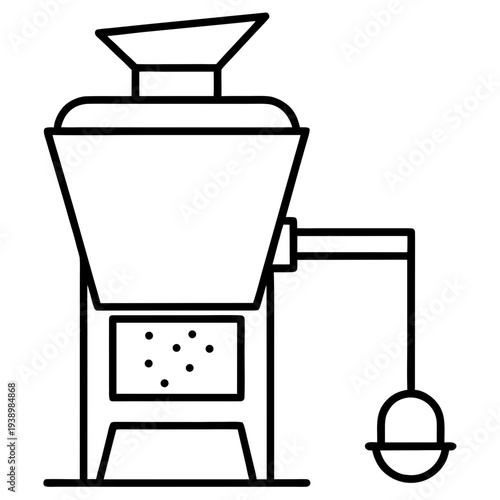 Industrial feed pelleting machine vector illustration isolated