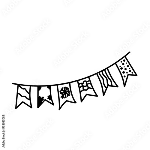 Bunting Flag icon vector