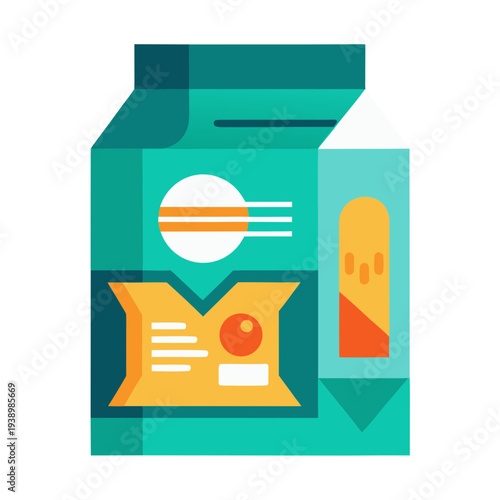 Eco-friendly takeout food box with burger and fries packaging design