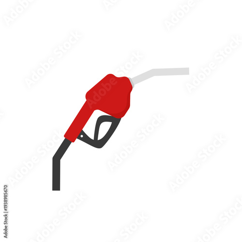 Red fuel pump nozzle gasoline vector illustration 