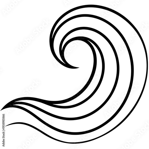 Abstract wave design vector seamless ocean motion line art minimalist