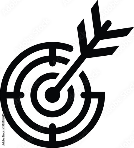 Bullseye target with arrow hit