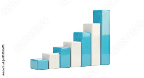 Free Download 3D Bar Chart Graph Showing Upward Trend - GFXLoad