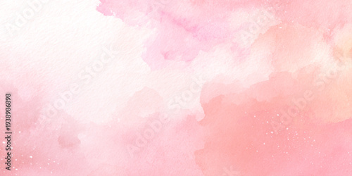 Abstract beautiful decorative and lovely soft pink watercolor texture background design summer winter pattern clouds backdrop pink color bright watercolor.