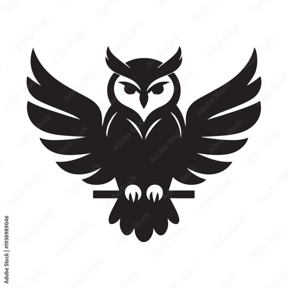 Obraz premium Majestic Owl Silhouette Powerful Nocturnal Bird Illustration Design Concept Idea Illustration