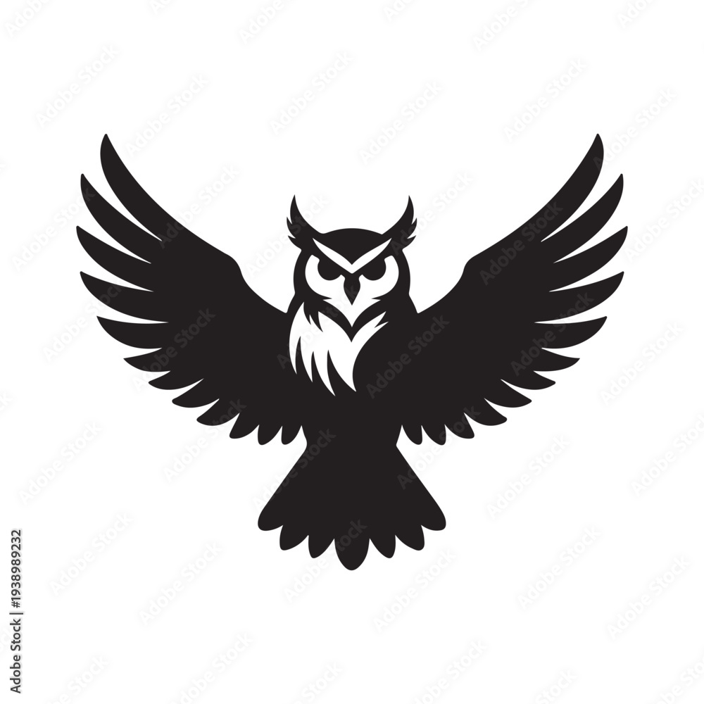 Fototapeta premium Majestic Owl Silhouette Powerful Nocturnal Bird Illustration Design Concept Idea Illustration