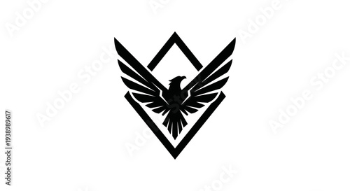 Black Bird Logo Design with Wings.