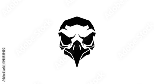Black Bird Skull Graphic Illustration Design.