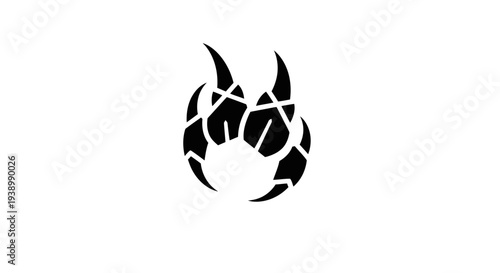 Black Flame Icon with Sharp Edges.